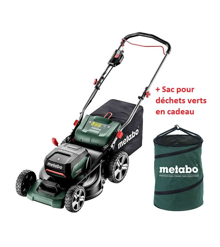 Tondeuse sans fil Metabo RM 36-18 LTX BL 46 + sac déchets verts offert !